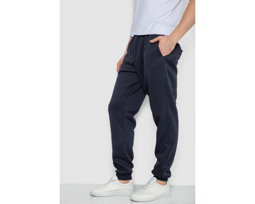 Спортивні штани чоловічі на флісі, колір темно-синій, 244ROP09