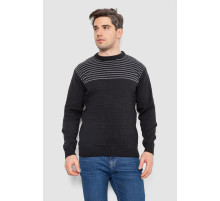 Светр чоловічий в смужку, колір чорний, 161R1029