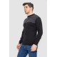 Светр чоловічий в смужку, колір чорний, 161R1029