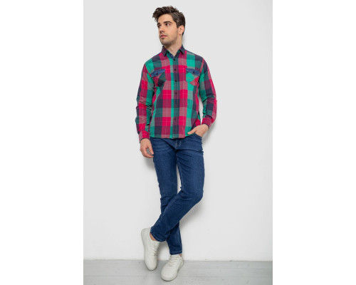 Сорочка чоловіча в клітинку, колір малиновий, 214R0743