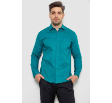 Сорочка чоловіча однотонна, колір зелений, 214R7466
