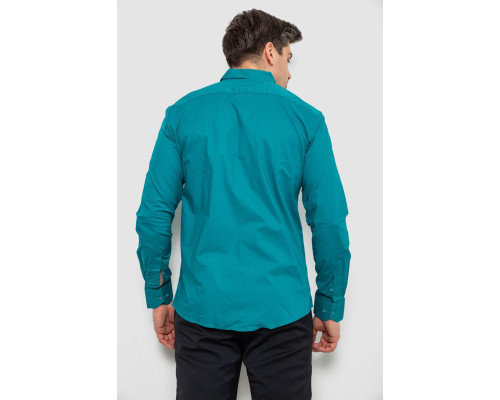 Сорочка чоловіча однотонна, колір зелений, 214R7466