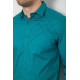Сорочка чоловіча однотонна, колір зелений, 214R7466