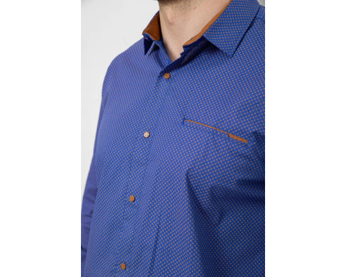 Сорочка чоловіча з принтом, колір електрик, 214R7044