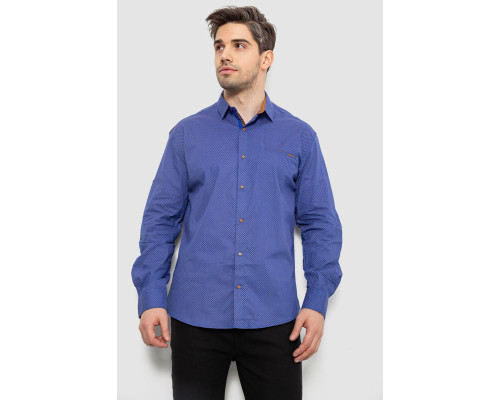 Сорочка чоловіча з принтом, колір електрик, 214R7044