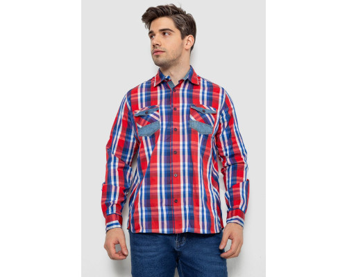 Сорочка чоловіча в клітинку, колір червоний, 214R0746