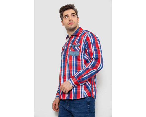 Сорочка чоловіча в клітинку, колір червоний, 214R0746