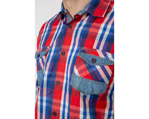 Сорочка чоловіча в клітинку, колір червоний, 214R0746