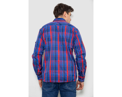 Сорочка чоловіча в клітинку, колір синій, 214R0746