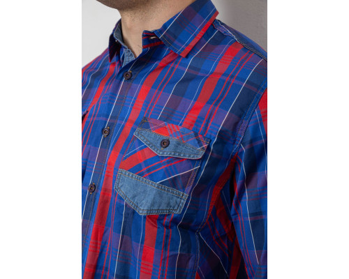 Сорочка чоловіча в клітинку, колір синій, 214R0746