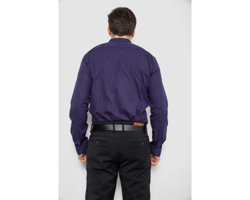 Сорочка чоловіча однотонна з принтом, колір синій, 186R2097
