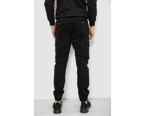 Штани чоловічі однотонні, колір чорний, 244R1641