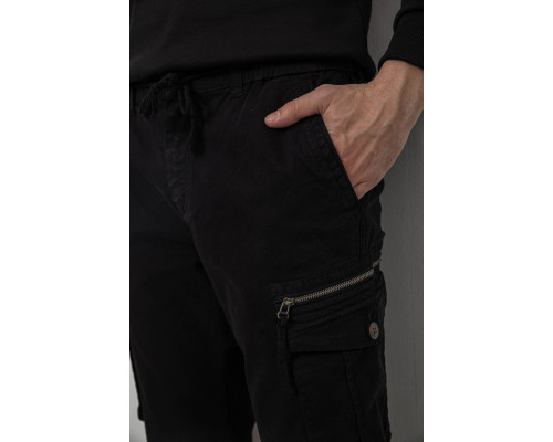 Штани чоловічі однотонні, колір чорний, 244R1641