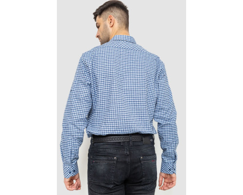 Сорочка чоловіча в клітинку байкова, колір синьо-білий, 214R115-35-193