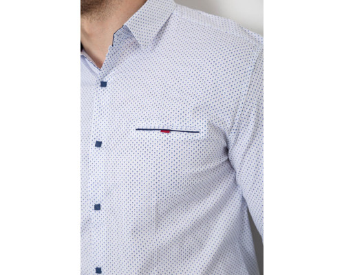 Сорочка чоловіча з принтом, колір білий, 214R7170