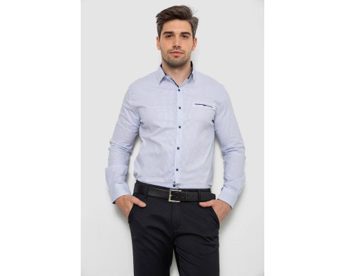 Сорочка чоловіча з принтом, колір білий, 214R7170