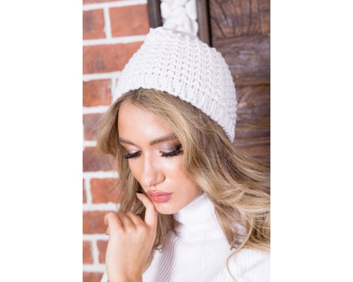 Однотонна жіноча шапка, світло-сірого кольору, 167R7801