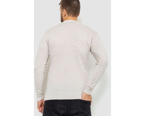 Светр чоловічий однотонний, колір світло-бежевий, 161R1770-1