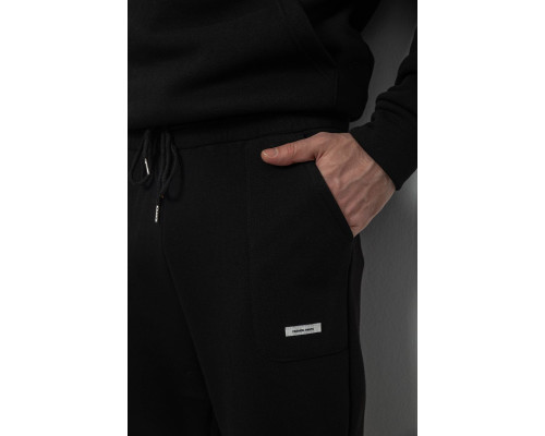 Спортивні штани чоловічі на флісі, колір чорний, 129RA9998