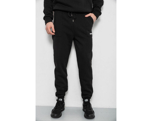 Спортивні штани чоловічі на флісі, колір чорний, 129RA9998