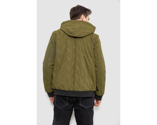 Куртка чоловіча демісезонна з капюшоном, колір хакі, 244RL-9882AL