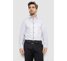 Сорочка чоловіча однотонна з принтом, колір білий, 186R2025