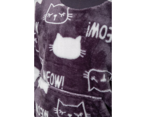 Піжама дитяча плюшева унісекс, колір сіро-білий, 102R1538