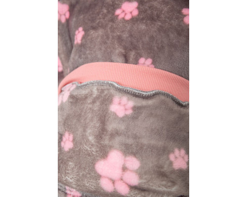 Піжама дитяча плюшева унісекс, колір сіро-рожевий, 102R1538