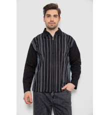 Кофта чоловіча на блискавці в смужку, колір чорний, 238R123