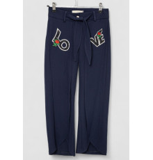 Штани для дівчаток вільного крою, колір синій, 247R3821