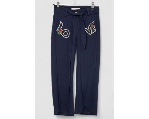 Штани для дівчаток вільного крою, колір синій, 247R3821