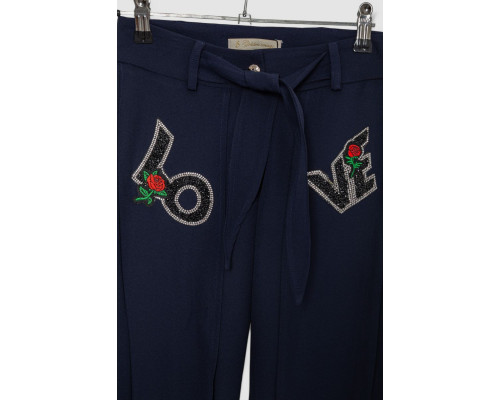 Штани для дівчаток вільного крою, колір синій, 247R3821