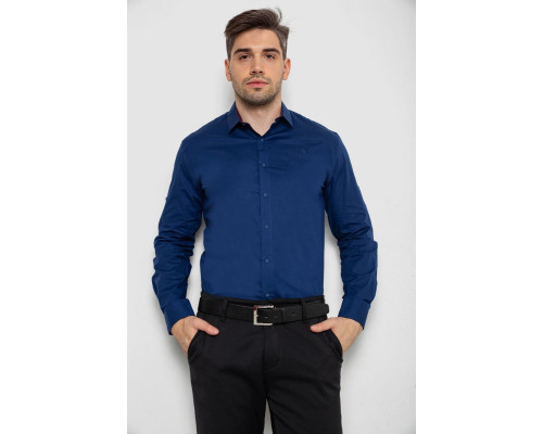 Сорочка чоловіча однотонна, колір синій, 214R7327-1