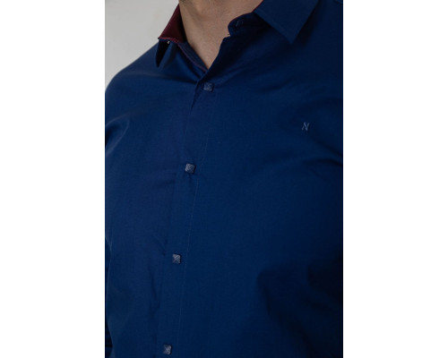 Сорочка чоловіча однотонна, колір синій, 214R7327-1