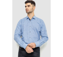 Сорочка чоловіча в клітку, колір біло-блакитний, 214R117-35-198