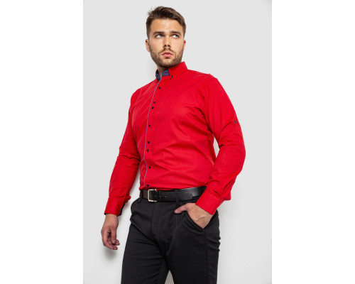 Сорочка чоловіча з принтом, колір червоний, 214R3092