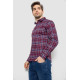 Сорочка чоловіча в клітинку з принтом, колір бордовий, 186R6917-10
