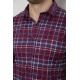 Сорочка чоловіча в клітинку з принтом, колір бордовий, 186R6917-10