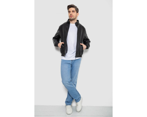 Куртка чоловіча шкіряна, колір чорний, 244R717