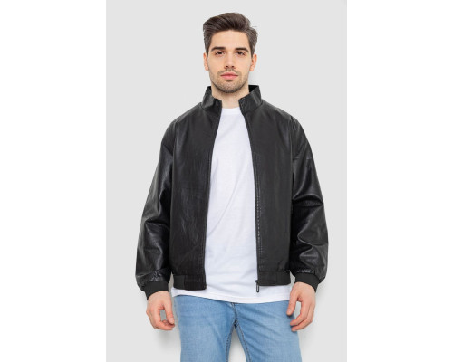 Куртка чоловіча шкіряна, колір чорний, 244R717