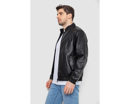 Куртка чоловіча шкіряна, колір чорний, 244R717
