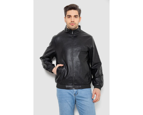 Куртка чоловіча шкіряна, колір чорний, 244R717