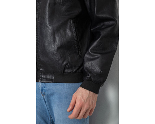 Куртка чоловіча шкіряна, колір чорний, 244R717