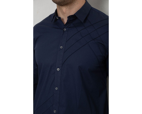 Сорочка чоловіча однотонна, колір темно-синій, 214R7466