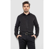 Сорочка чоловіча однотонна, колір чорний, 186R2010