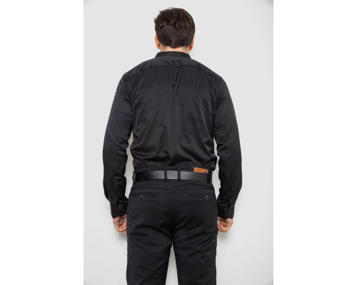 Сорочка чоловіча однотонна, колір чорний, 186R2010