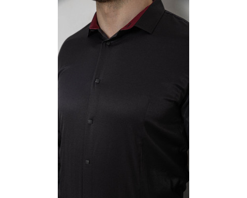 Сорочка чоловіча однотонна, колір чорний, 186R2010