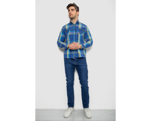 Сорочка чоловіча в клітинку, колір синій, 214R0743-1