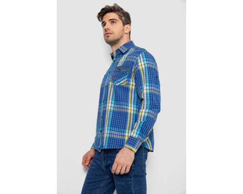 Сорочка чоловіча в клітинку, колір синій, 214R0743-1