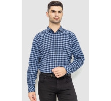 Сорочка чоловіча в клітинку байкова, колір синьо-блакитний, 214R115-35-195